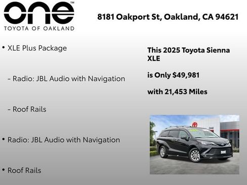 Certified 2025 Toyota Sienna XLE w/ XLE Plus Package AWD/4WD image 6