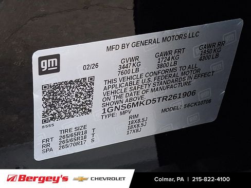 New 2026 Chevrolet Tahoe LS AWD/4WD image 20