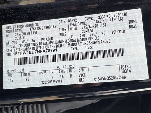 Used 2022 Ford F150 Platinum w/ Equipment Group 701A High image 34