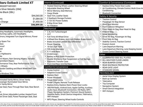 New 2026 Subaru Outback Limited XT image 29