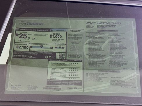 New 2025 MAZDA CX-50 AWD 2.5 Turbo w/ Weather Package image 20