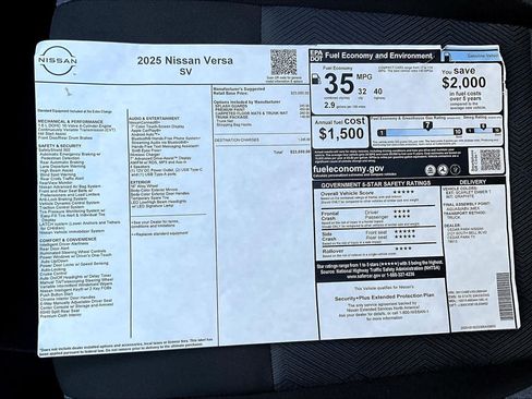 New 2025 Nissan Versa SV w/ Trunk Package image 21