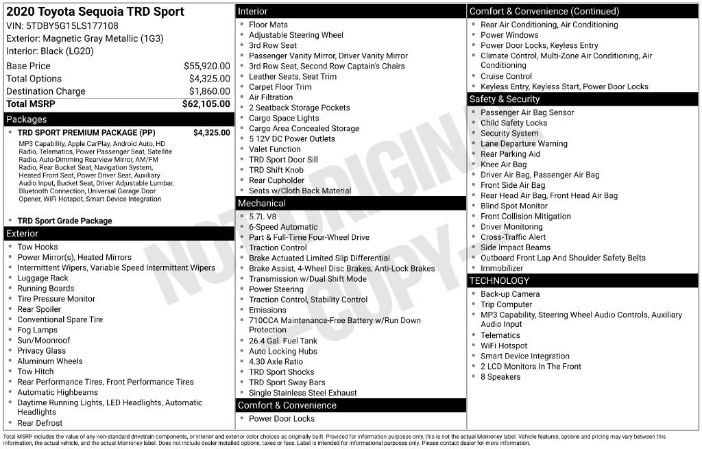 Certified 2020 Toyota Sequoia TRD Sport w/ TRD Sport Premium Package AWD/4WD image 22