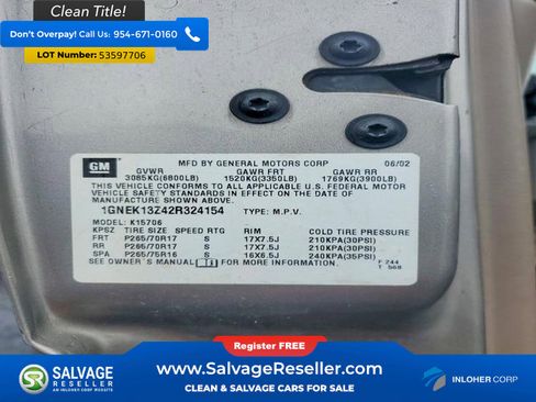 Used 2002 Chevrolet Tahoe Z71 AWD/4WD image 17