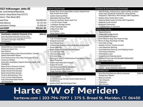 Certified 2023 Volkswagen Jetta SE w/ Panoramic Sunroof Package FWD image 1