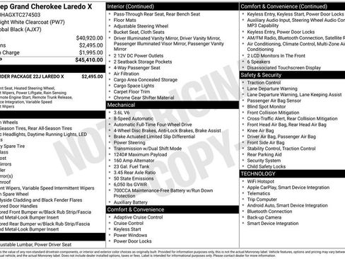 New 2026 Jeep Grand Cherokee Laredo X AWD/4WD image 28