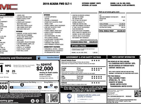 Used 2019 GMC Acadia SLT image 3