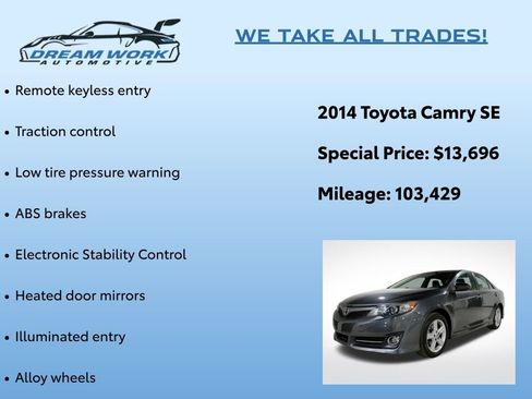 Used 2014 Toyota Camry SE image 2