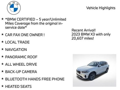 Certified 2023 BMW X3 xDrive30i w/ Premium Package w/ZPA image 4