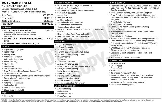 Used 2025 Chevrolet Trax LS w/ LS Convenience Package FWD image 36