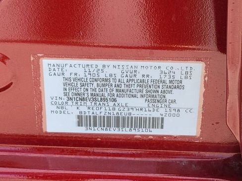 New 2025 Nissan Versa SV w/ Trunk Package image 11