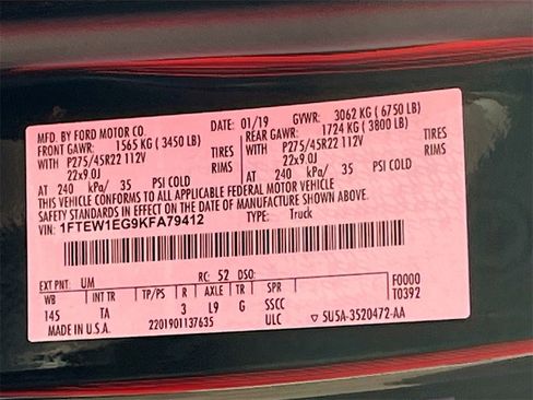 Used 2019 Ford F150 Limited w/ Trailer Tow Package image 34