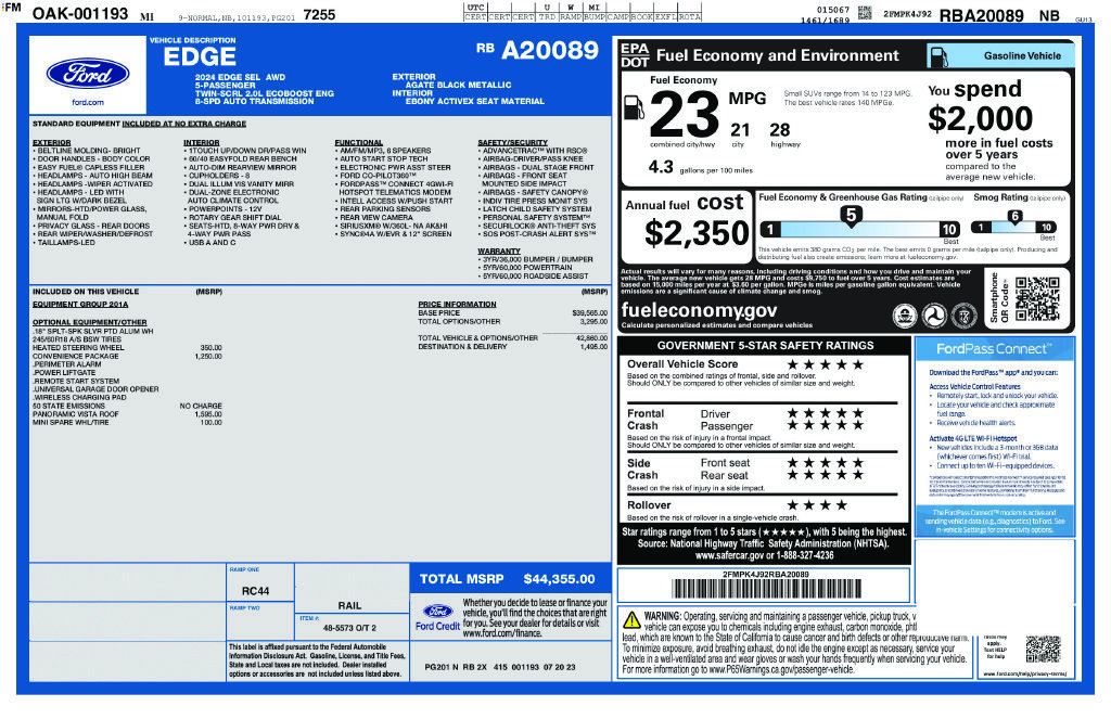 Used 2024 Ford Edge SEL w/ Convenience Package AWD/4WD image 4