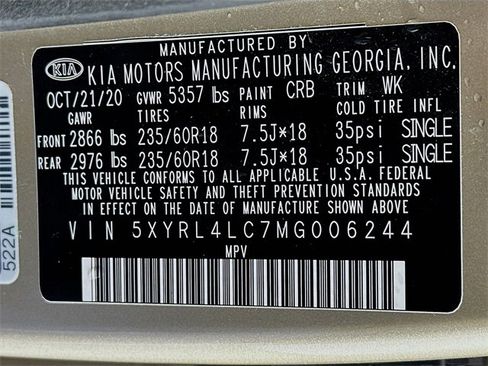 Used 2021 Kia Sorento S w/ Panoramic Sunroof Package image 32