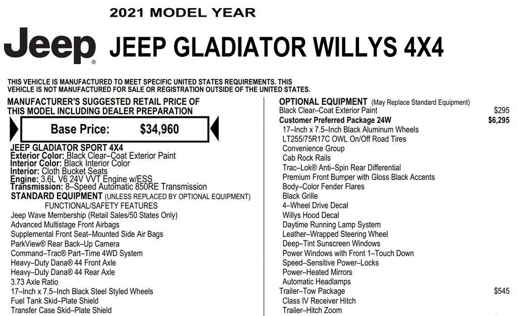 Used 2021 Jeep Gladiator Sport AWD/4WD image 18