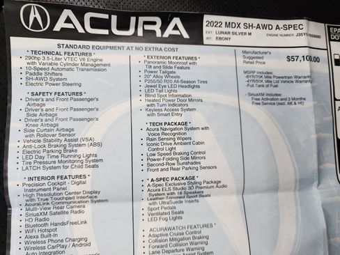 Used 2022 Acura MDX A-Spec image 58