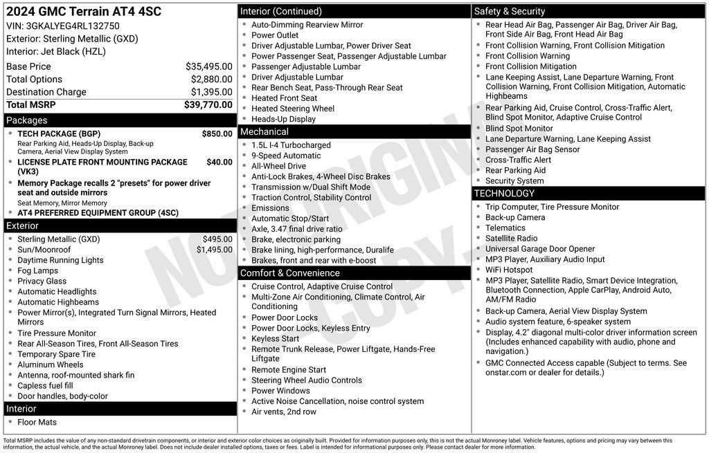 Used 2024 GMC Terrain AT4 w/ Tech Package AWD/4WD image 9
