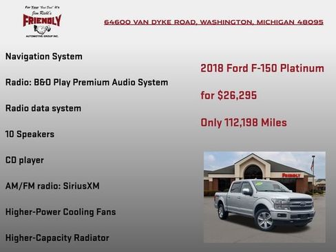 Used 2018 Ford F150 Platinum w/ Equipment Group 701A Luxury AWD/4WD image 15