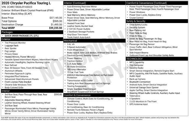 Used 2020 Chrysler Pacifica Touring-L FWD image 23