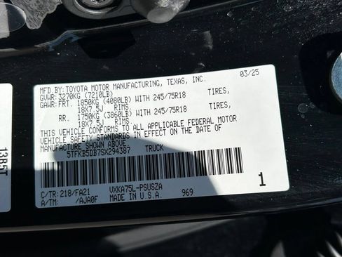 Used 2025 Toyota Tundra SR w/ SR Tow Package AWD/4WD image 54