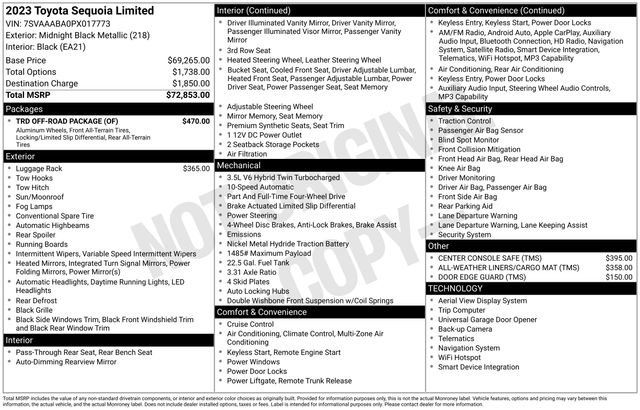 Used 2023 Toyota Sequoia Limited w/ TRD Off-Road Package AWD/4WD image 37