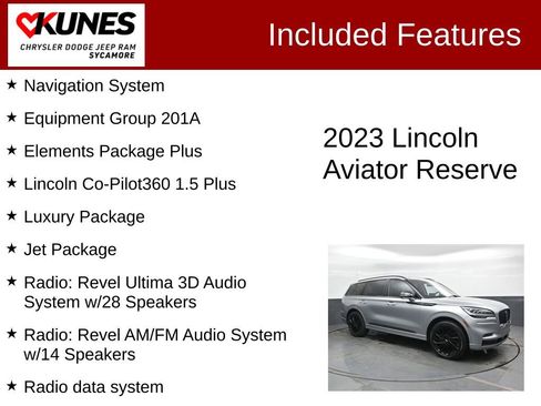 Used 2023 Lincoln Aviator Reserve w/ Equipment Group 201A AWD/4WD image 3