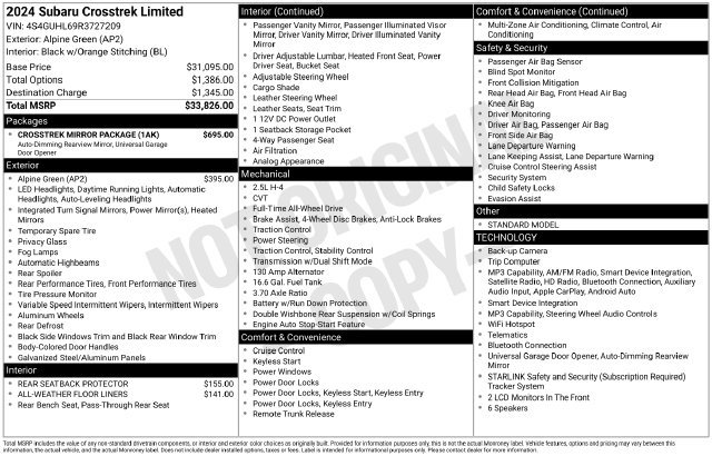 Certified 2024 Subaru Crosstrek 2.5i Limited w/ Crosstrek Mirror Package AWD/4WD image 27
