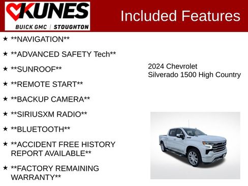 Used 2024 Chevrolet Silverado 1500 High Country w/ High Country Premium Package AWD/4WD image 2