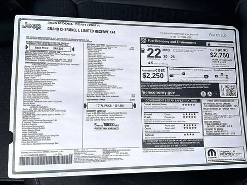New 2026 Jeep Grand Cherokee L Limited AWD/4WD image 34