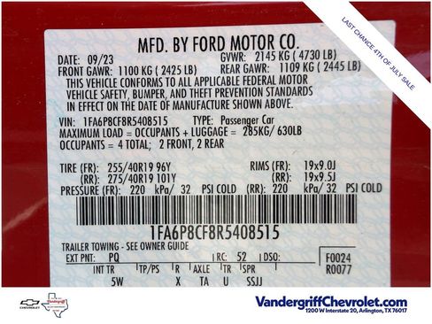 Used 2024 Ford Mustang GT Premium w/ GT Performance Package RWD image 31