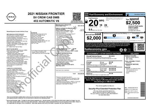 Used 2021 Nissan Frontier SV w/ Midnight Edition Floor Mats RWD image 14