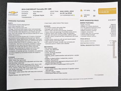 Used 2019 Chevrolet Corvette ZR1 RWD image 32