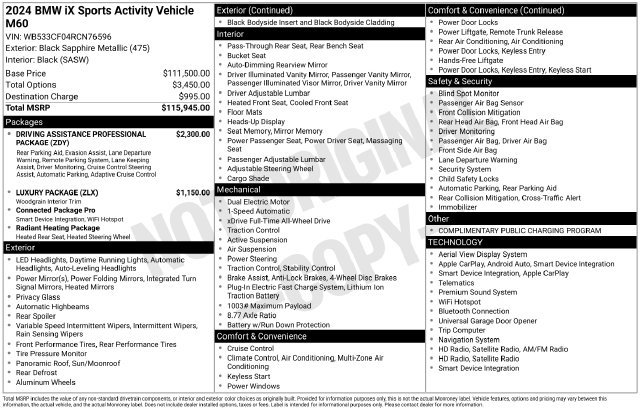 Certified 2024 BMW iX M60 AWD/4WD image 40