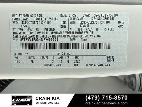 Used 2022 Ford F150 Raptor w/ Convenience Package image 35