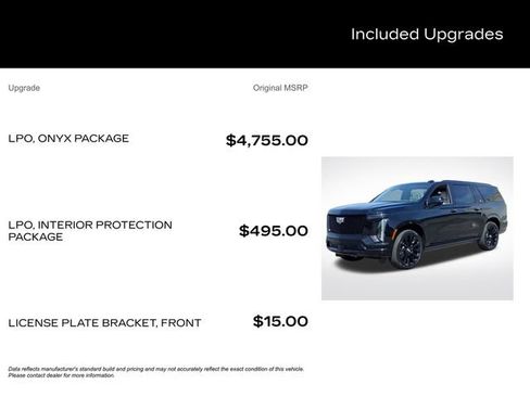 New 2026 Cadillac Escalade ESV Platinum Sport w/ LPO, ONYX Package AWD/4WD image 3