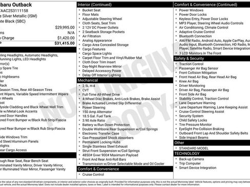 Used 2025 Subaru Outback 2.5i 4D Sport Utility image 4