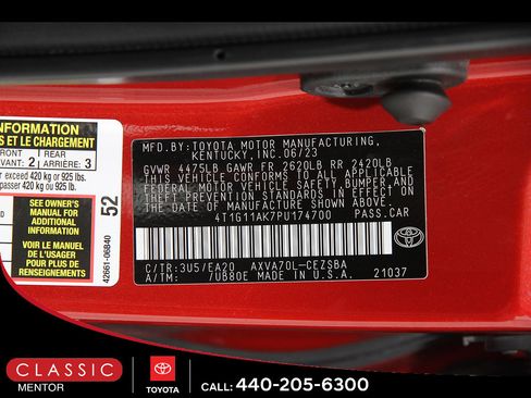 Certified 2023 Toyota Camry SE FWD image 21
