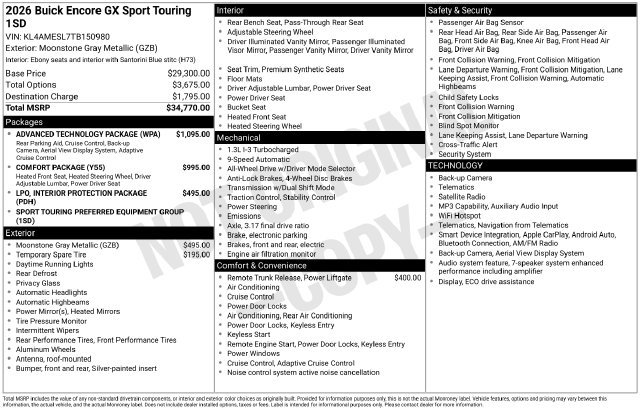 Certified 2026 Buick Encore GX Sport Touring w/ Advanced Technology Package AWD/4WD image 6