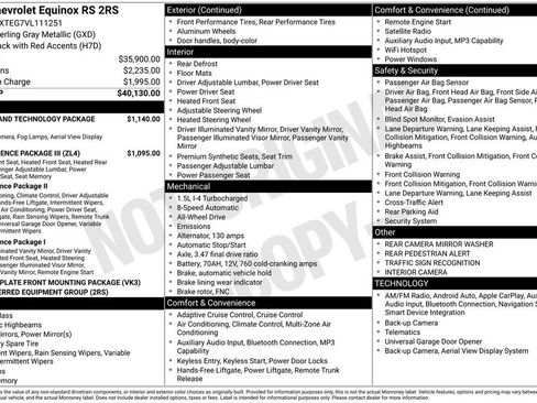 New 2027 Chevrolet Equinox RS w/ Safety and Technology Package AWD/4WD image 3