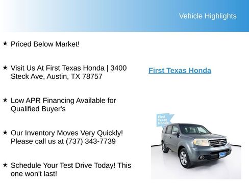 Used 2012 Honda Pilot EX image 9