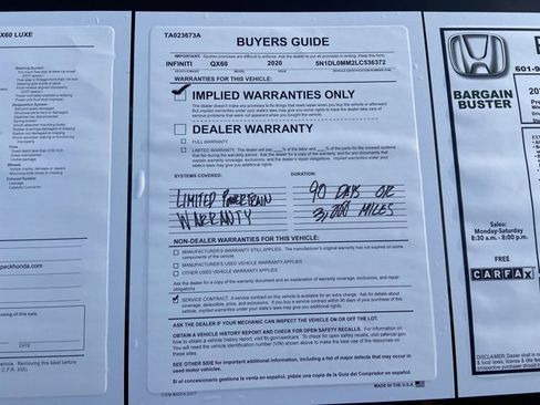 Used 2020 INFINITI QX60 Luxe w/ Essential Package AWD/4WD image 3