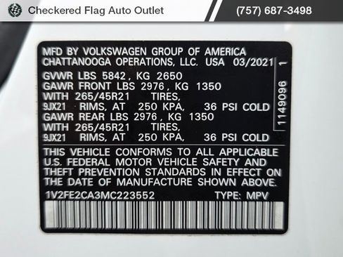 Used 2021 Volkswagen Atlas Cross Sport SEL Premium image 56