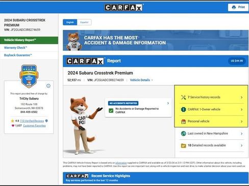 Used 2024 Subaru Crosstrek 2.0i Premium image 12