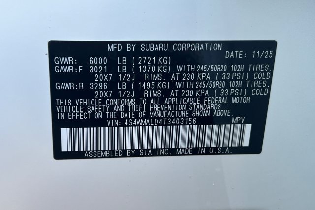 New 2026 Subaru Ascent Onyx Touring AWD/4WD image 26