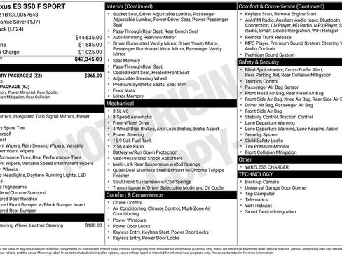 Used 2020 Lexus ES 350 F Sport w/ Accessory Package 2 image 26