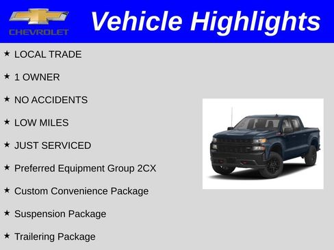 Certified 2019 Chevrolet Silverado 1500 Custom Trail Boss w/ Custom Convenience Package image 2