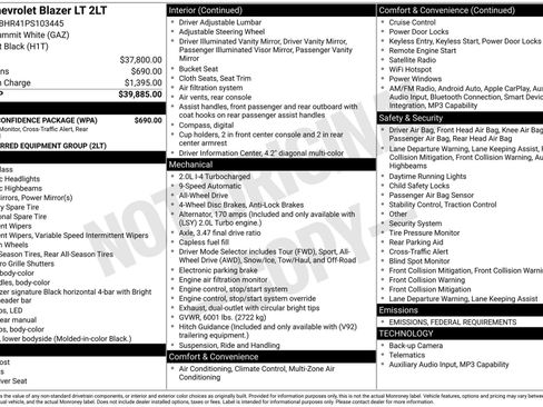 Certified 2023 Chevrolet Blazer LT w/ Driver Confidence Package image 4