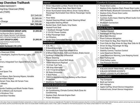 Certified 2022 Jeep Cherokee Trailhawk w/ Technology Group B image 3