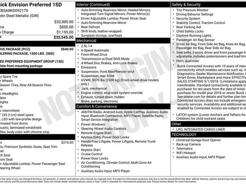Used 2019 Buick Envision Preferred w/ LPO, Active Package image 12