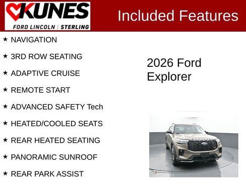 New 2026 Ford Explorer ST w/ Sun And Sound Package image 3